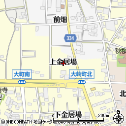 愛知県豊川市大崎町上金居場周辺の地図