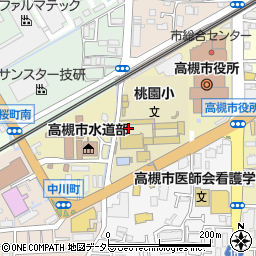 大阪府高槻市桃園町周辺の地図
