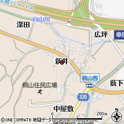 愛知県額田郡幸田町桐山新井周辺の地図