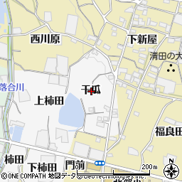 愛知県蒲郡市水竹町干瓜周辺の地図