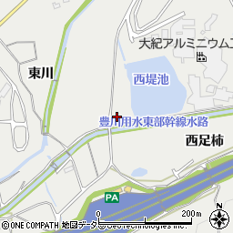 愛知県新城市富岡東川周辺の地図