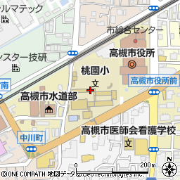 大阪府高槻市桃園町3周辺の地図