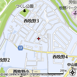 大阪府枚方市西牧野3丁目22周辺の地図