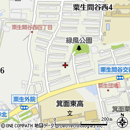 箕面粟生第２住宅１７棟周辺の地図