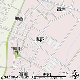 愛知県西尾市細池町家下周辺の地図