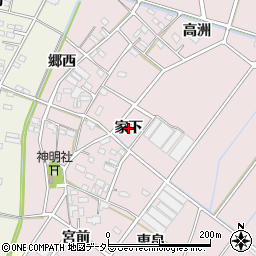 愛知県西尾市細池町（家下）周辺の地図
