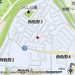 大阪府枚方市西牧野3丁目23周辺の地図