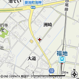 愛知県西尾市菱池町洲崎19周辺の地図