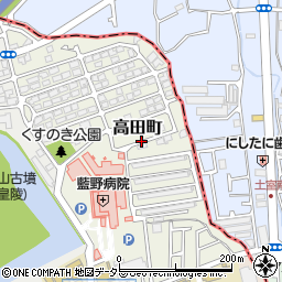 大阪府茨木市高田町周辺の地図