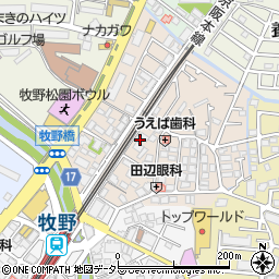 大阪府枚方市牧野下島町10周辺の地図