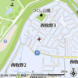 大阪府枚方市西牧野3丁目27周辺の地図