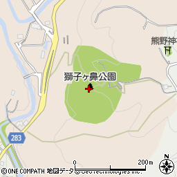 獅子ヶ鼻公園周辺の地図