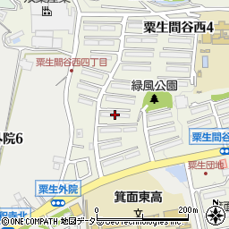 箕面粟生第２住宅１６棟周辺の地図