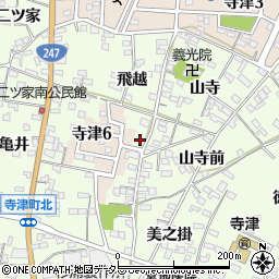 愛知県西尾市寺津町飛越周辺の地図