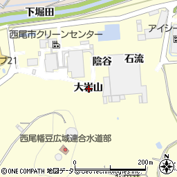 愛知県西尾市吉良町岡山大岩山周辺の地図