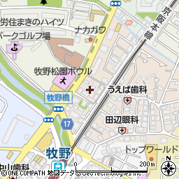 大阪府枚方市牧野下島町2周辺の地図