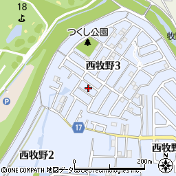 大阪府枚方市西牧野3丁目28周辺の地図