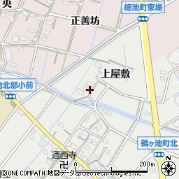 愛知県西尾市鵜ケ池町上屋敷38周辺の地図