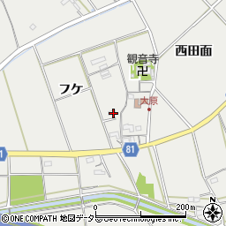 愛知県新城市富岡フケ周辺の地図