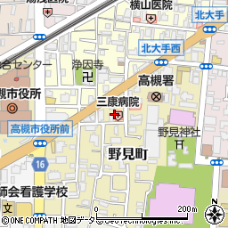 大阪府高槻市野見町3周辺の地図