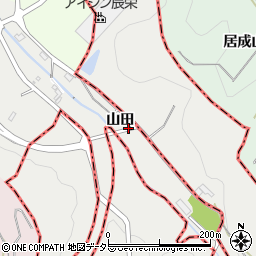 愛知県西尾市善明町山田周辺の地図
