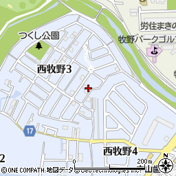 大阪府枚方市西牧野3丁目16周辺の地図