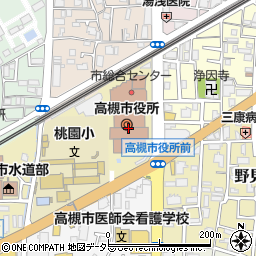 高槻市役所周辺の地図