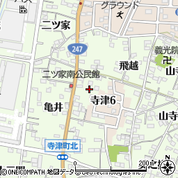 愛知県西尾市寺津町狐塚周辺の地図