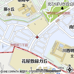 兵庫県川西市南野坂周辺の地図
