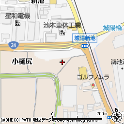 京都府城陽市富野小樋尻周辺の地図