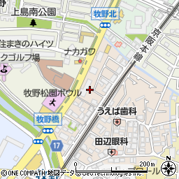大阪府枚方市牧野下島町3周辺の地図