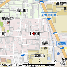 大阪府高槻市上本町周辺の地図