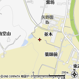 京都府綴喜郡宇治田原町南薬師山周辺の地図