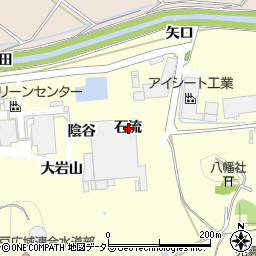 愛知県西尾市吉良町岡山石流周辺の地図