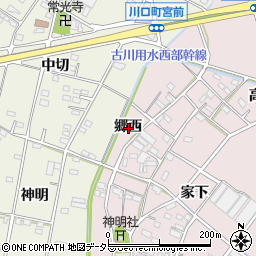 愛知県西尾市細池町郷西周辺の地図