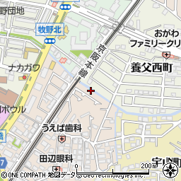 大阪府枚方市牧野下島町25周辺の地図