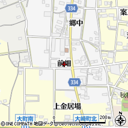 愛知県豊川市六角町（前畑）周辺の地図