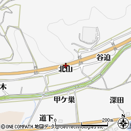 愛知県額田郡幸田町上六栗北山周辺の地図