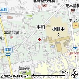 兵庫県小野市本町608-2周辺の地図
