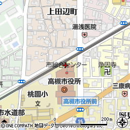 大阪府高槻市桃園町1周辺の地図