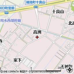愛知県西尾市細池町高洲40周辺の地図