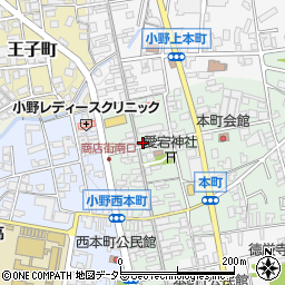 兵庫県小野市本町287-3周辺の地図