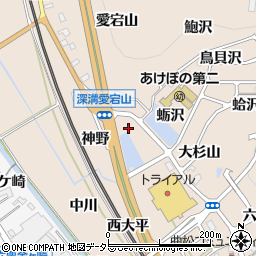 愛知県額田郡幸田町深溝梔堤周辺の地図