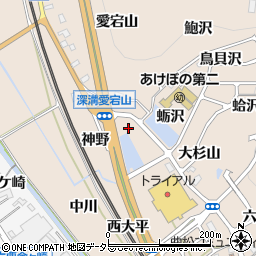 愛知県幸田町（額田郡）深溝（梔堤）周辺の地図