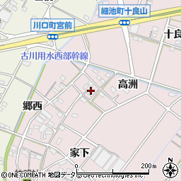 愛知県西尾市細池町高洲56周辺の地図