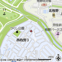 大阪府枚方市西牧野3丁目7周辺の地図