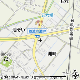 愛知県西尾市菱池町洲崎49周辺の地図