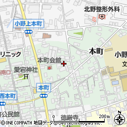 兵庫県小野市本町15-7周辺の地図