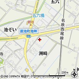 愛知県西尾市菱池町洲崎37周辺の地図
