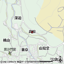 愛知県蒲郡市神ノ郷町（高松）周辺の地図